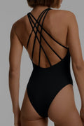 Crossover Strap Halter Swimsuit