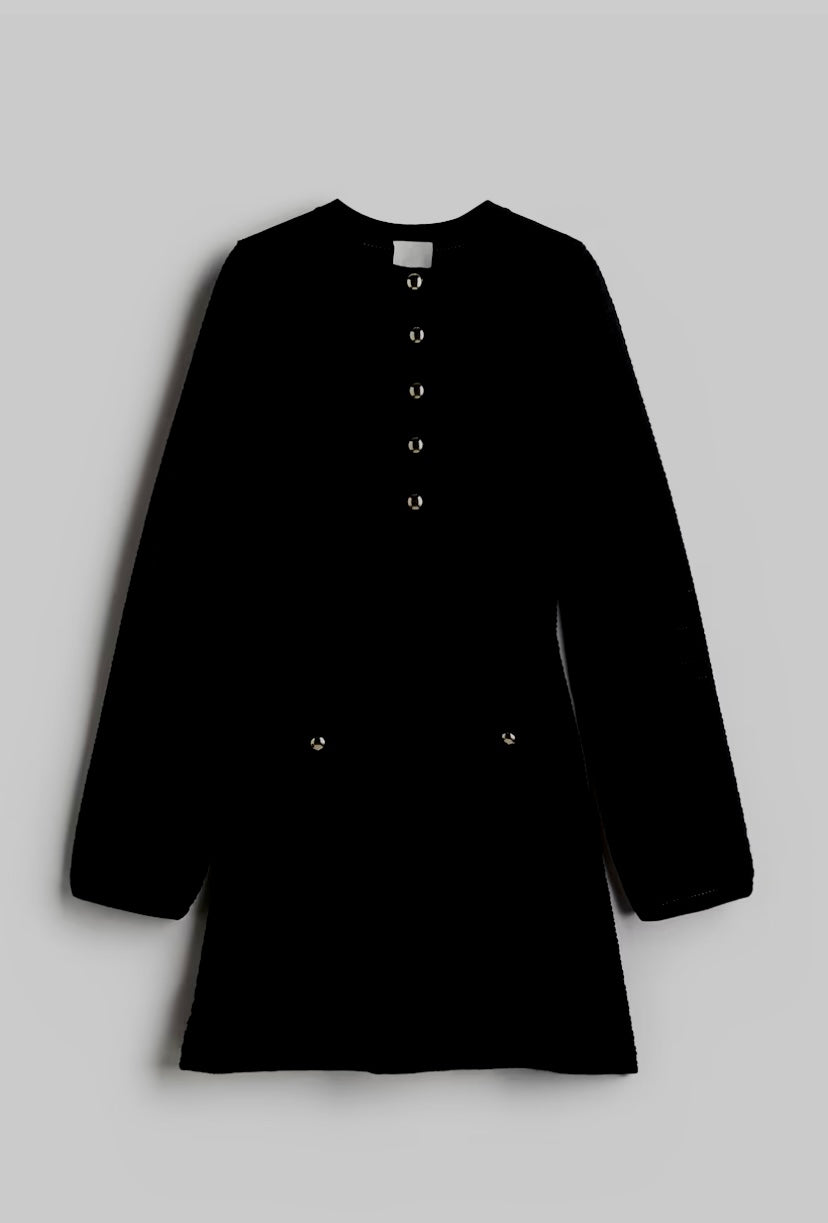 POINTELLE-KNIT DRESS