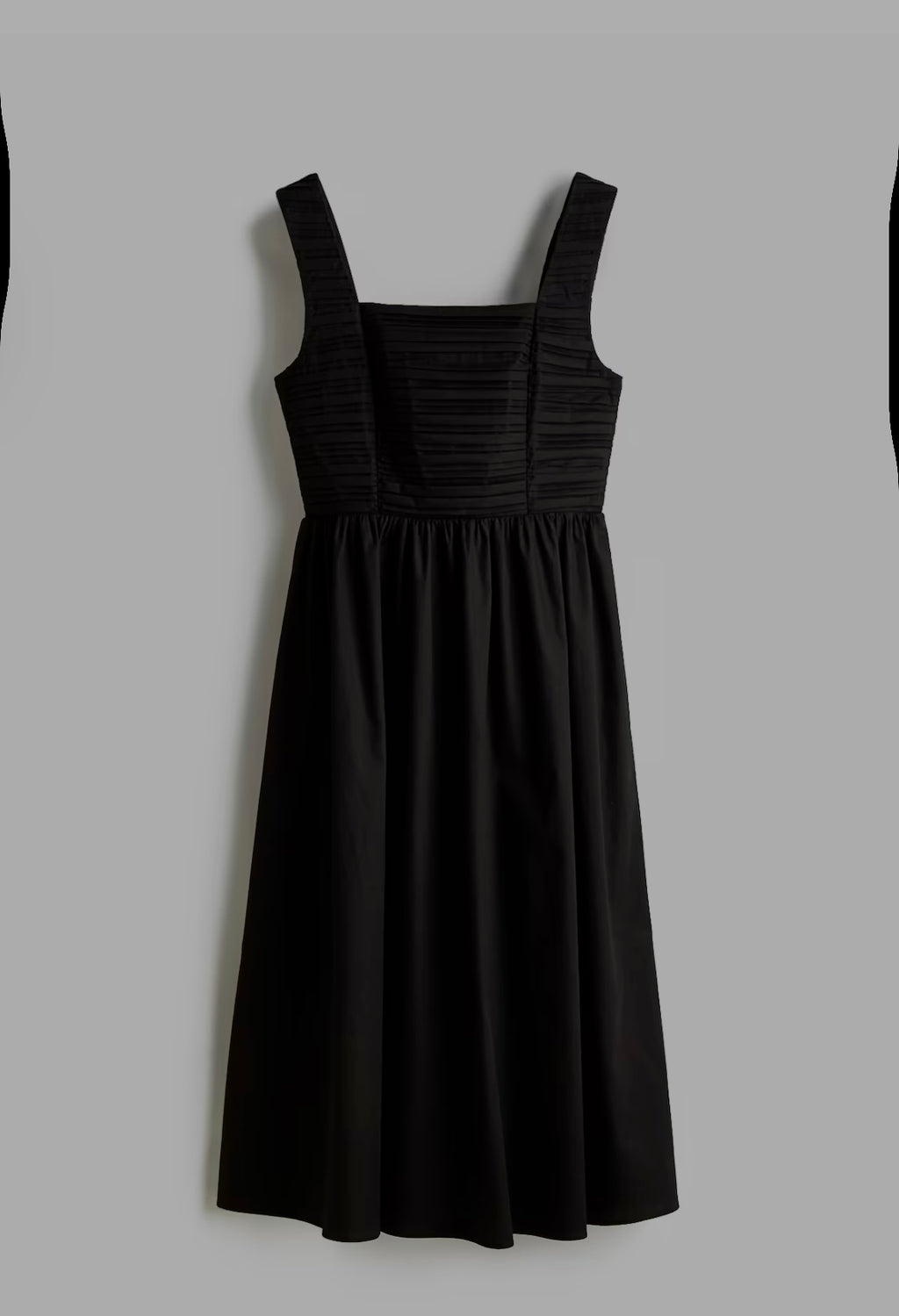 PINTUCK-DETAIL DRESS WITH FLARED SKIRT