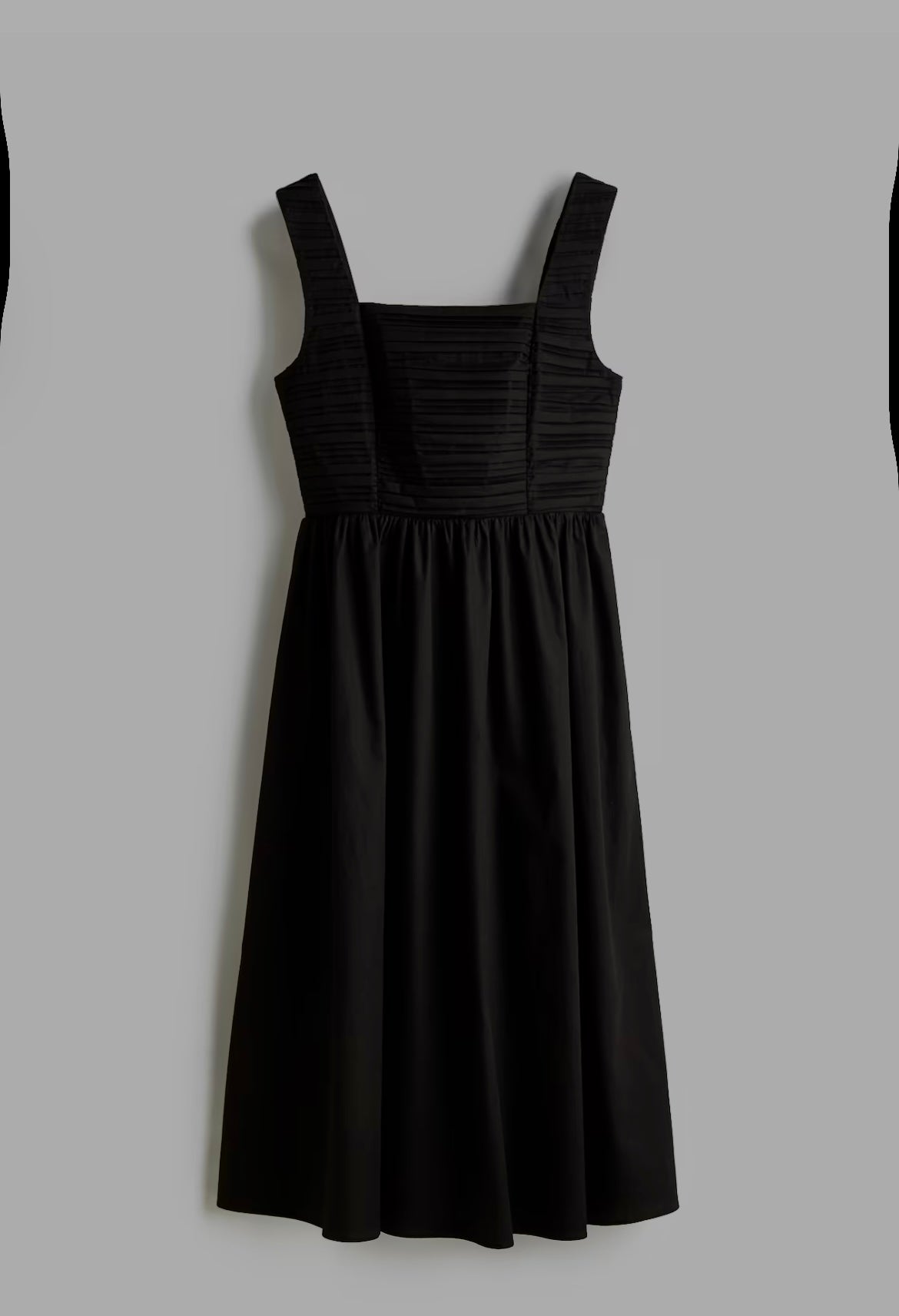 PINTUCK-DETAIL DRESS WITH FLARED SKIRT