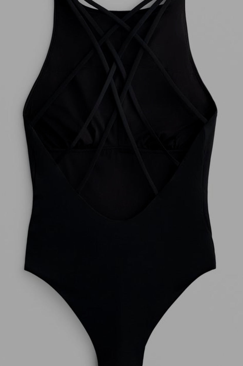 Crossover Strap Halter Swimsuit