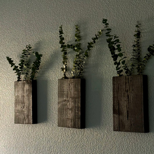 Black Wood Wall Trio — Eucalyptus Edition