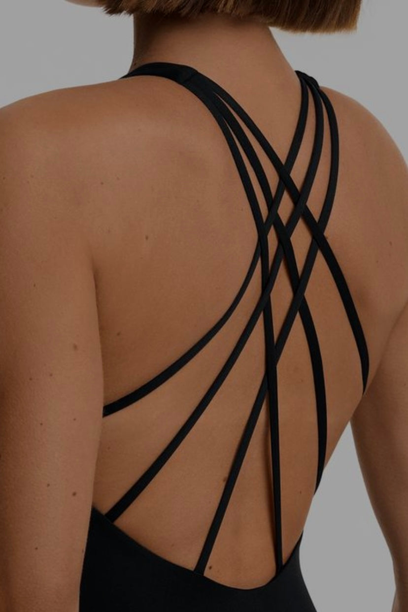 Crossover Strap Halter Swimsuit